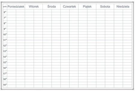 Tablica do planowania tygodnia