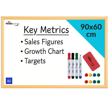 Tablica biała suchościeralna magnetyczna w ramie drewnianej