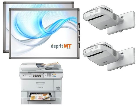 Aktywna tablica: Wariant 3 (Tablica interaktyna MTP80 2x; Projektor Epson EB-680 2x; Drukarka 4w1 WF-6590DWF + Głośniki 2x) - 17.500 zł