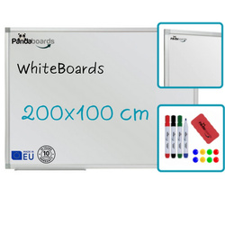 Magnetische Whiteboard 200x100 / 100x200 cm im Aluminiumrahmen WA1