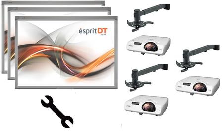 Aktywna tablica: Wariant 2 (Tablica interaktywna DT80 3x; Projektor Epson EB-530 3x; Uchwyt US1 3x; Montaż) - 14.000 zł