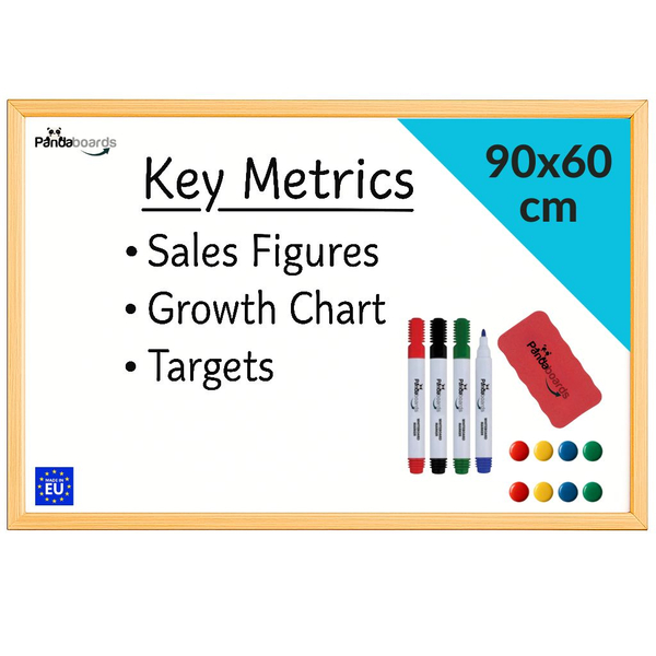 Tablica biała suchościeralna magnetyczna w ramie drewnianej