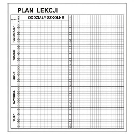 Plan lekcji magnetyczny suchościeralny 85x92 cm