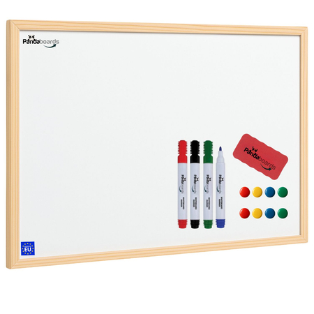 Tablica biała suchościeralna magnetyczna w ramie drewnianej 