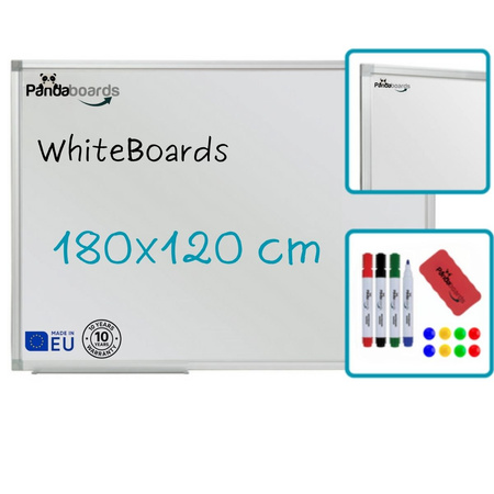 Magnetische Whiteboard 180x120 / 120x180 cm im Aluminiumrahmen WA1