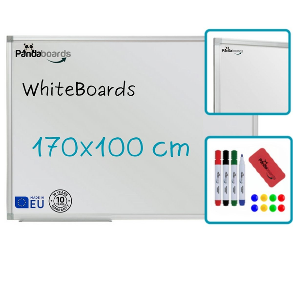 Magnetische Whiteboard 170x100 / 100x170 cm im Aluminiumrahmen WA1